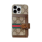 GG iPhone Case With Wallet Brown