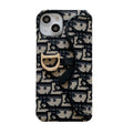Personalized CD Black iPhone Case With Card Holder