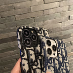 Luxury CD iPhone Case Classic Fabric Gray