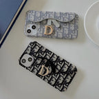 Personalized CD Black iPhone Case With Card Holder
