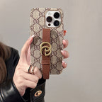 GG iPhone Case With Holder Brown