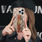 GG iPhone Case With Holder Brown